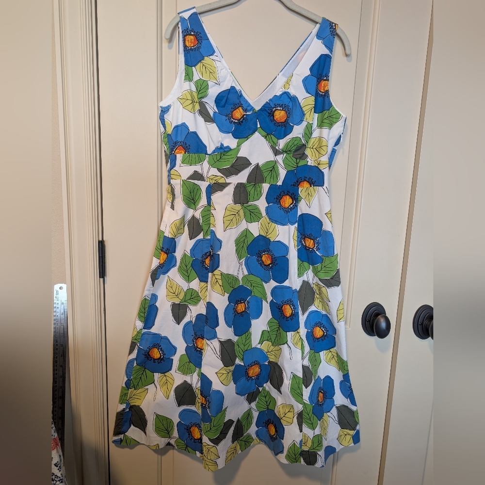 Blue Flowered Boden Sundress US 10 GUC